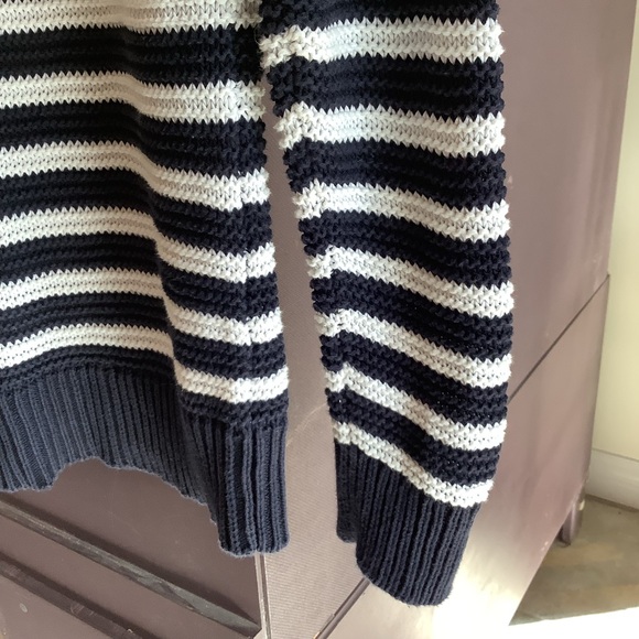 Lauren Ralph Lauren Navy & White Striped Fine Ribbed 100% Cotton Sweater Size S - Picture 4 of 13